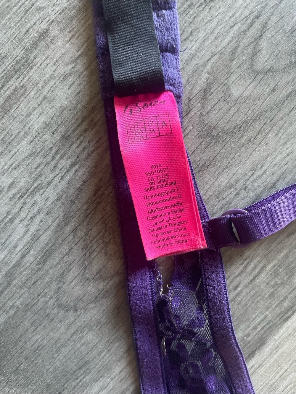 La SENZA Purple Lace Padded Bra with Adjustable Straps - Picture 3 of 3